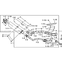 ENSEMBLE ECHAPPEMENT (COMPRIS ENTRE 005476-008693) pour Tgb all cylinders All years TARGET 550 IRS 4X4