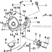 CACHE CARTER MOTEUR GAUCHE 2 pour Tgb all cylinders All years TARGET 600