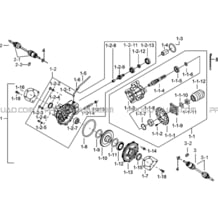 ENSEMBLE DIFFERENTIEL ARRIERE (FEUX AVANT RONDS) pour Tgb all cylinders All years BLADE 600 LT EPS