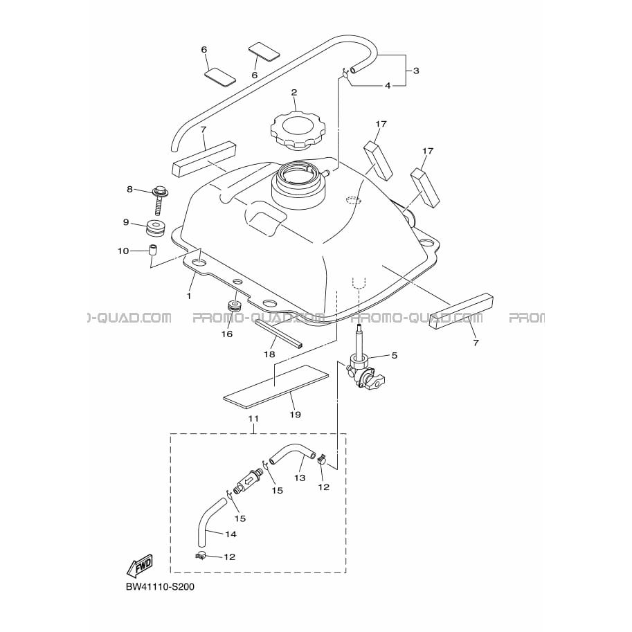 RESERVOIR A ESSENCE  Yamaha  2020 50  pièces OEMRESERVOIR A ESSENCE  Yamaha  2020 50  pièces OEM