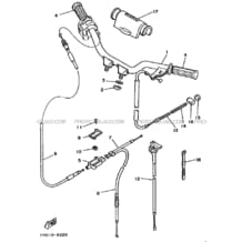GUIDON ET CABLES pour Yamaha 60 1988 YF 60 3NJ1 COMPETITION YELLOW