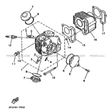CYLINDRE pour Yamaha 80 1988 RAPTOR YFM80T 2FJ CHAPPY RED