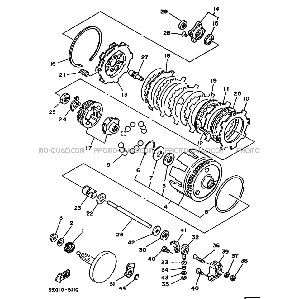EMBRAYAGE DE DEMARREUR  Yamaha  1988 80  Original parts OEM