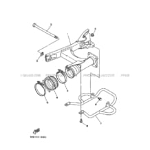 BRAS ARRIERE pour Yamaha 80 1996 RAPTOR YFM80 4EMC INK BLUE