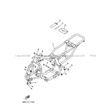 CADRE pour Yamaha 80 1996 RAPTOR YFM80 4EMC INK BLUE
