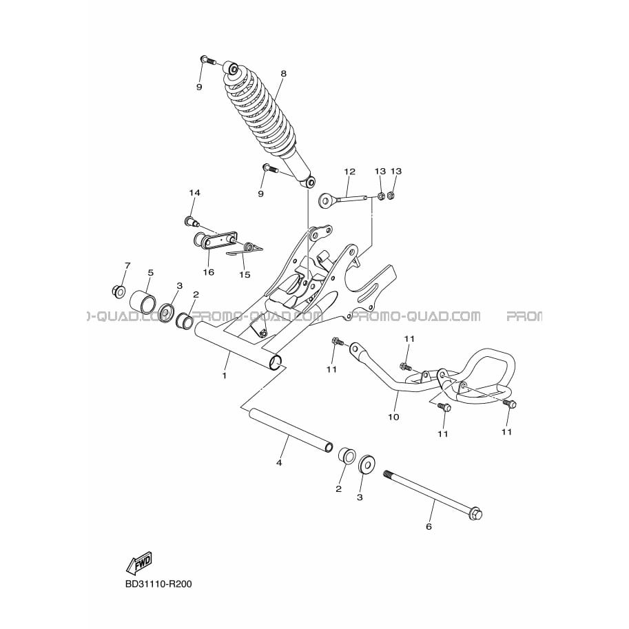 BRAS ARRIERE  Yamaha  2016 90  pièces OEMBRAS ARRIERE  Yamaha  2016 90  pièces OEM