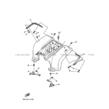 GARDE BOUE ARRIERE pour Yamaha 100 1991 CHAMP YFM100 3GB7 WHITE