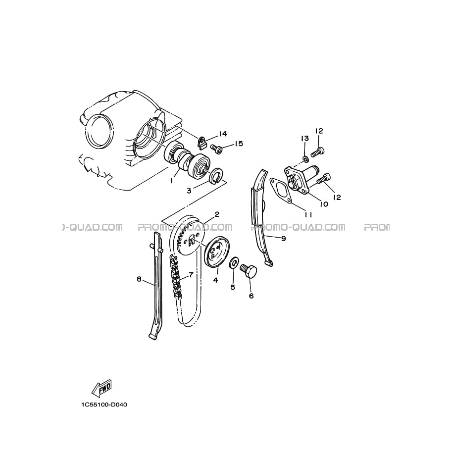 ARBRE A CAMES     CHAINE DE DISTRIBUTION  Yamaha  2010 125  Original parts OEMARBRE A CAMES     CHAINE DE DISTRIBUTION  Yamaha  2010 125  Original parts OEM