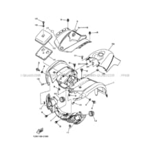GARDE BOUE AVANT pour Yamaha 125 2013 GRIZZLY YFM125A 1PY6 PASTEL DEEP GREEN