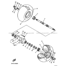 ROUE ARRIERE pour Yamaha 200 1989 YFM YFM200DX 3GC2 SOLID FINE SILVER