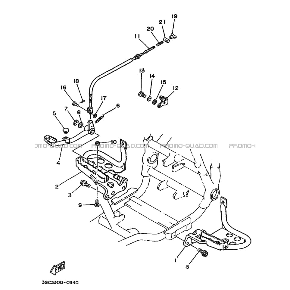 SUPPORT     REPOSE PIEDS  Yamaha  1990 200  Original parts OEMSUPPORT     REPOSE PIEDS  Yamaha  1990 200  Original parts OEM