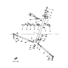 DIRECTION pour Yamaha 200 1996 BLASTER YFS200 3JMK INK BLUE