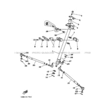 DIRECTION pour Yamaha 200 1997 BLASTER YFS200 3JMN HEAT RED