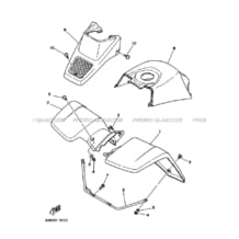 GARDE BOUE AVANT pour Yamaha 200 1997 BLASTER YFS200 3JMP HEAT RED