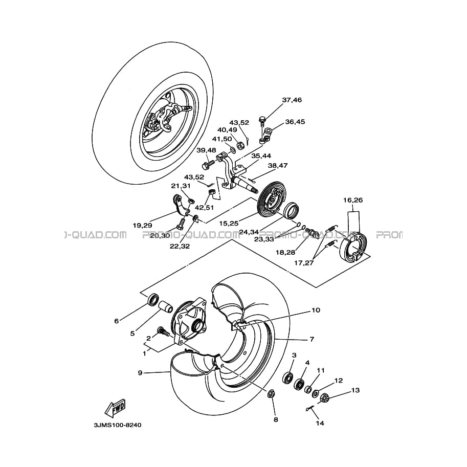ROUE AVANT  Yamaha  2000 200  pièces OEMROUE AVANT  Yamaha  2000 200  pièces OEM