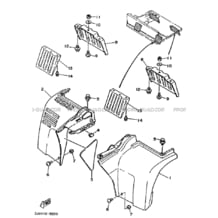 GARDE BOUE ARRIERE pour Yamaha 230 1989 Autres_modeles YFU1 3JN2 BEIGE