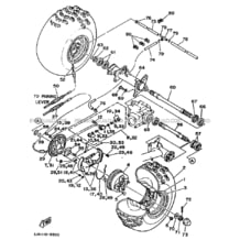 ROUE ARRIERE pour Yamaha 230 1989 Autres_modeles YFU1 3JN2 BEIGE