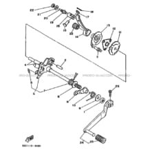 AXE DE SELECTEUR     PEDALE pour Yamaha 250 1990 YFM YFM250 3GH4 CHAPPY RED