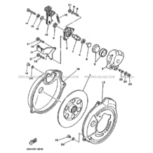 ETRIER DE FREIN ARRIERE pour Yamaha 250 1990 YFM YFM250 3GH4 CHAPPY RED