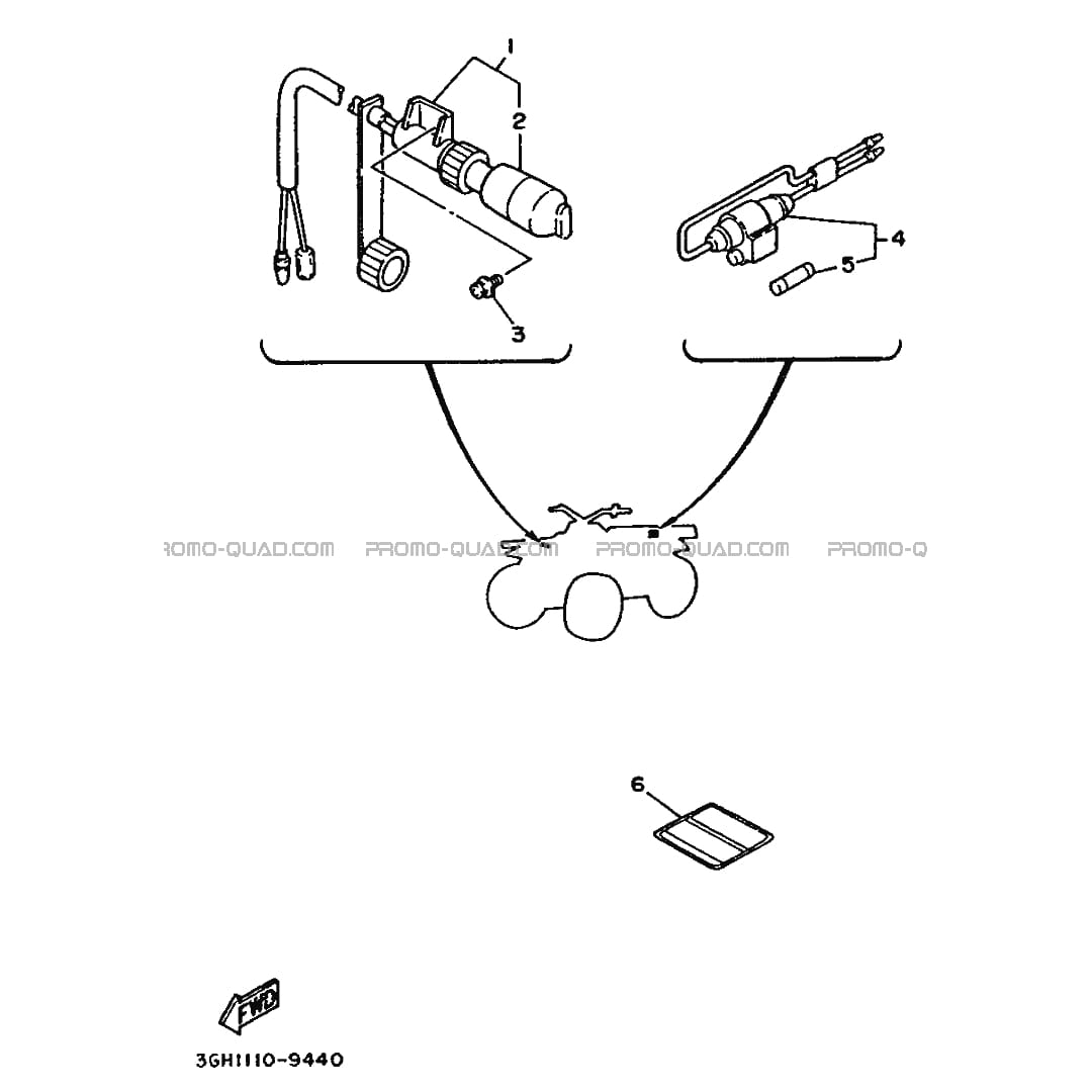 PIÃ?CES OPTIONNELLES - ELECTRIQUE  Yamaha  1990 250  Original parts OEMPIÃ?CES OPTIONNELLES - ELECTRIQUE  Yamaha  1990 250  Original parts OEM