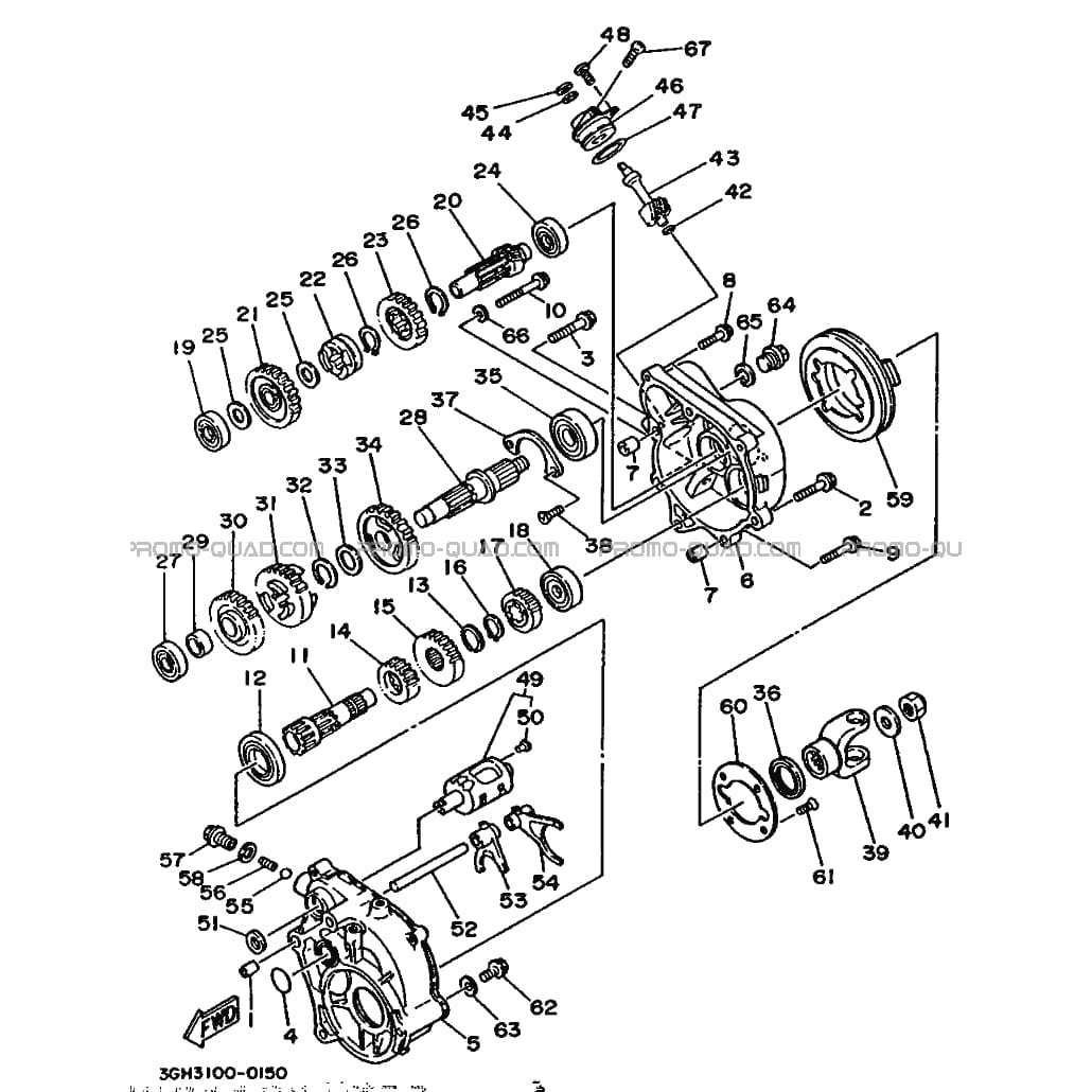TRANSMISSION SECONDAIRE  Yamaha  1990 250  Original parts OEMTRANSMISSION SECONDAIRE  Yamaha  1990 250  Original parts OEM