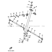 DIRECTION pour Yamaha 250 1992 TIMBERWOLF YFB250 4BD3 SOLID FINE SILVER