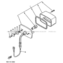 FEU ARRIERE pour Yamaha 250 1992 TIMBERWOLF YFB250 4BD3 SOLID FINE SILVER