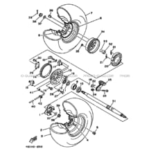 ROUE ARRIERE pour Yamaha 250 1992 TIMBERWOLF YFB250 4BD3 SOLID FINE SILVER