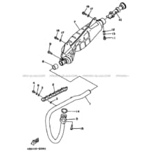 ECHAPPEMENT pour Yamaha 250 1993 TIMBERWOLF YFB250 4BD6