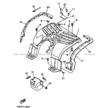 GARDE BOUE ARRIERE pour Yamaha 250 1993 TIMBERWOLF YFB250 4BD6