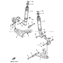 SUSPENSION     ROUE AVANT pour Yamaha 250 1994 TIMBERWOLF YFB250FW 4KD3 DARK GRAYISH CYAN SOLID 4