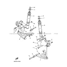 SUSPENSION     ROUE AVANT pour Yamaha 250 1995 TIMBERWOLF YFB250FW 4KD5 DARK GRAYISH RED SOLID 1