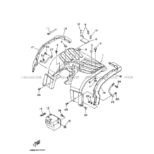 GARDE BOUE ARRIERE 3 pour Yamaha 250 1997 TIMBERWOLF YFB250 4BDL FIRE RED