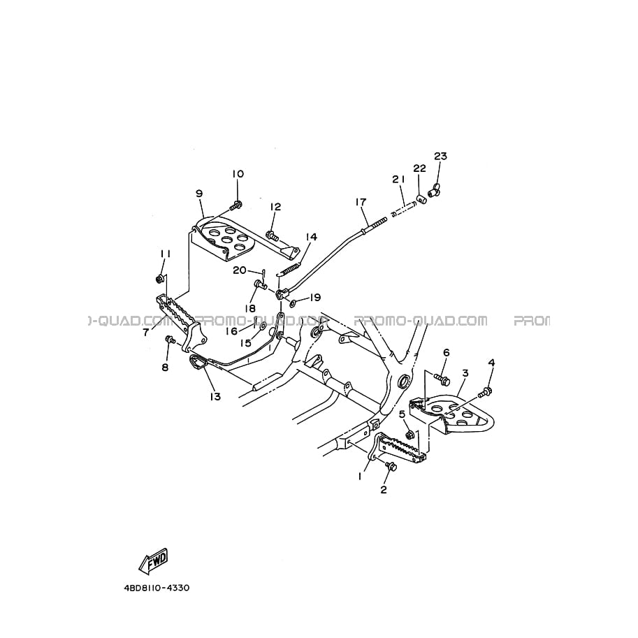 SUPPORT     REPOSE PIEDS  Yamaha  1998 250  Original parts OEMSUPPORT     REPOSE PIEDS  Yamaha  1998 250  Original parts OEM