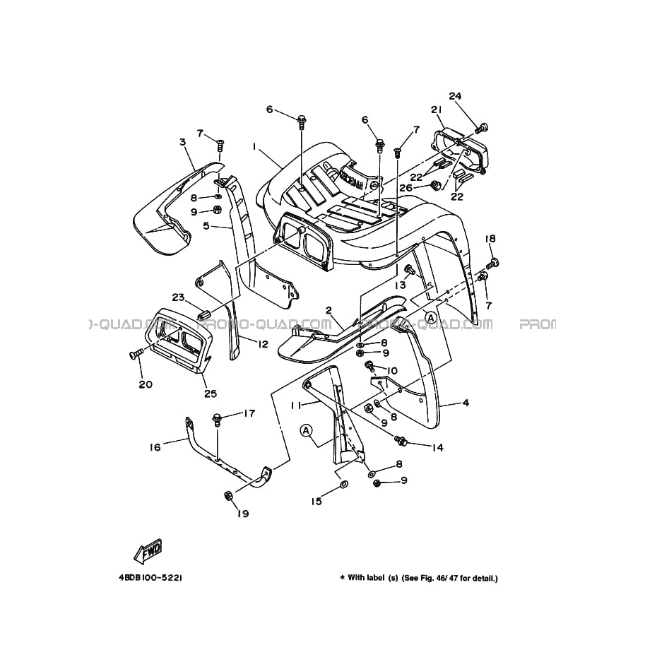 GARDE BOUE AVANT  Yamaha  1998 250  pièces OEMGARDE BOUE AVANT  Yamaha  1998 250  pièces OEM
