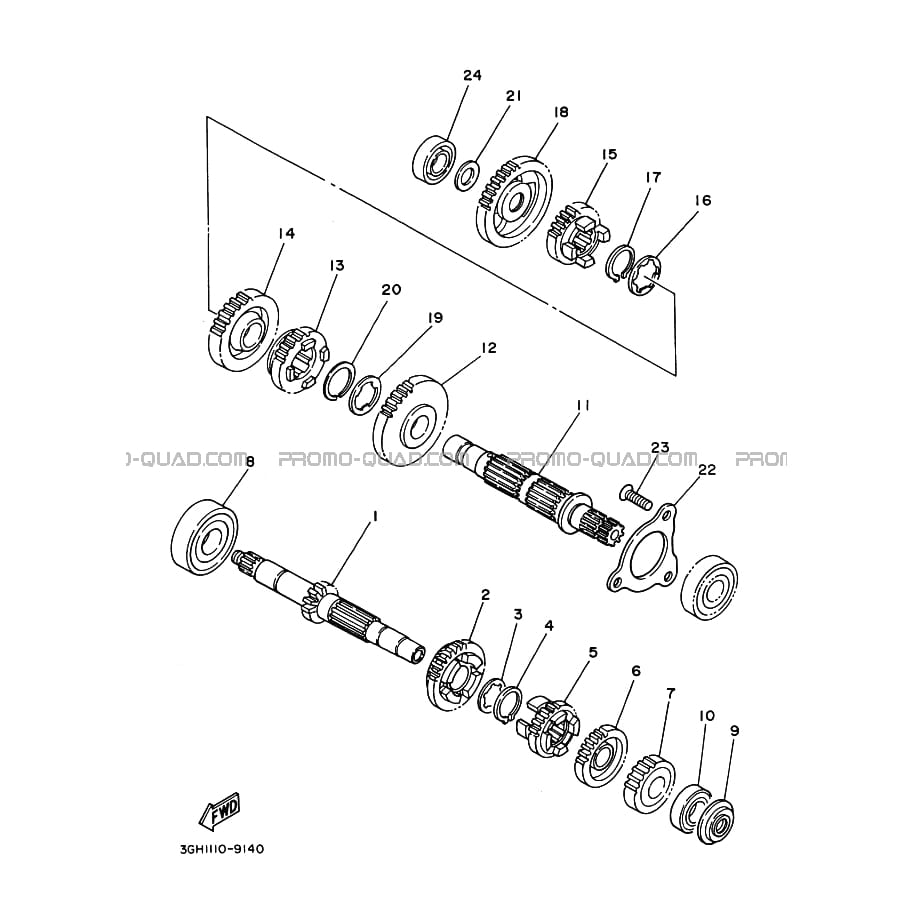 TRANSMISSION  Yamaha  2000 250  pièces OEMTRANSMISSION  Yamaha  2000 250  pièces OEM