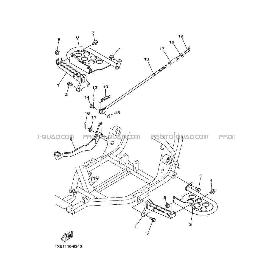 SUPPORT     REPOSE PIEDS  Yamaha  2003 250  Original parts OEMSUPPORT     REPOSE PIEDS  Yamaha  2003 250  Original parts OEM