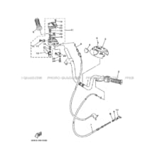 GUIDON ET CABLES pour Yamaha 250 2004 BEAR_TRACKER YFM250 4XEN ROMANTIQUE ROUGE