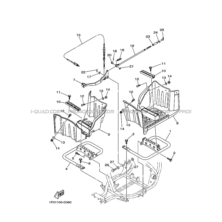 SUPPORT     REPOSE PIEDS  Yamaha  2006 250  pièces OEMSUPPORT     REPOSE PIEDS  Yamaha  2006 250  pièces OEM