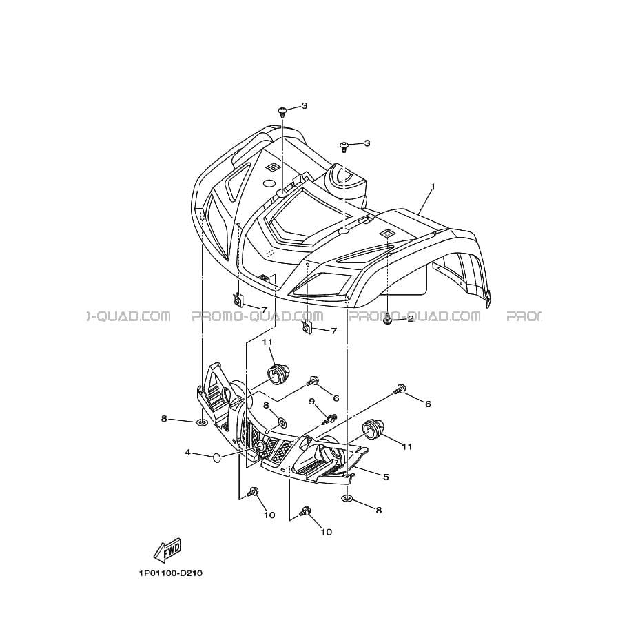 GARDE BOUE AVANT  Yamaha  2008 250  pièces OEMGARDE BOUE AVANT  Yamaha  2008 250  pièces OEM