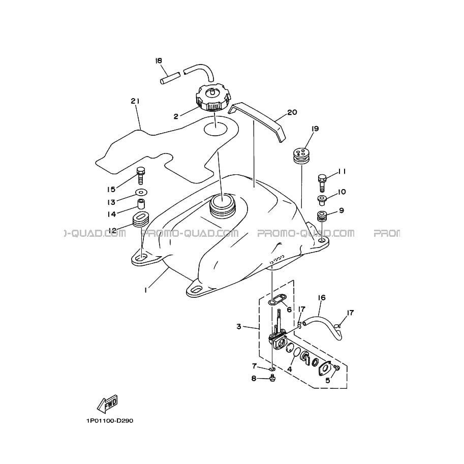 RESERVOIR A ESSENCE  Yamaha  2008 250  pièces OEMRESERVOIR A ESSENCE  Yamaha  2008 250  pièces OEM