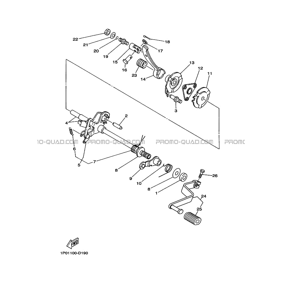 AXE DE SELECTEUR     PEDALE  Yamaha  2008 250  Original parts OEMAXE DE SELECTEUR     PEDALE  Yamaha  2008 250  Original parts OEM