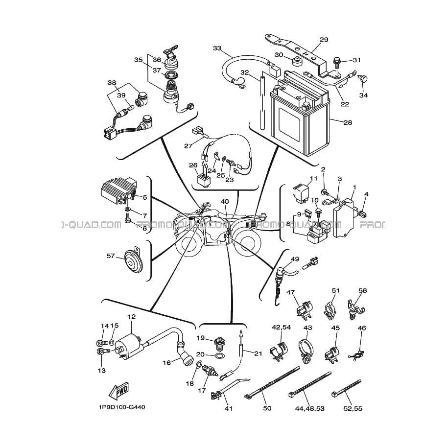 PARTIE ELECTRIQUE 1  Yamaha  2008 250  Original parts OEM