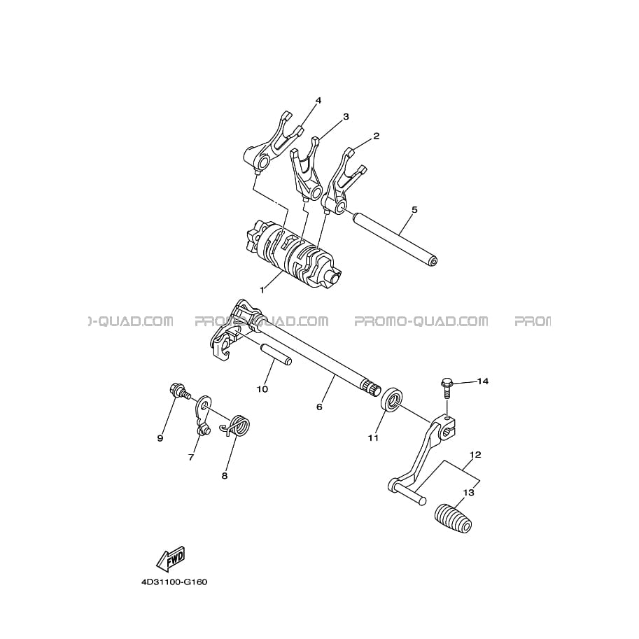 BARILLET DE SELECTION     FOURCHETTES  Yamaha  2008 250  pièces OEMBARILLET DE SELECTION     FOURCHETTES  Yamaha  2008 250  pièces OEM