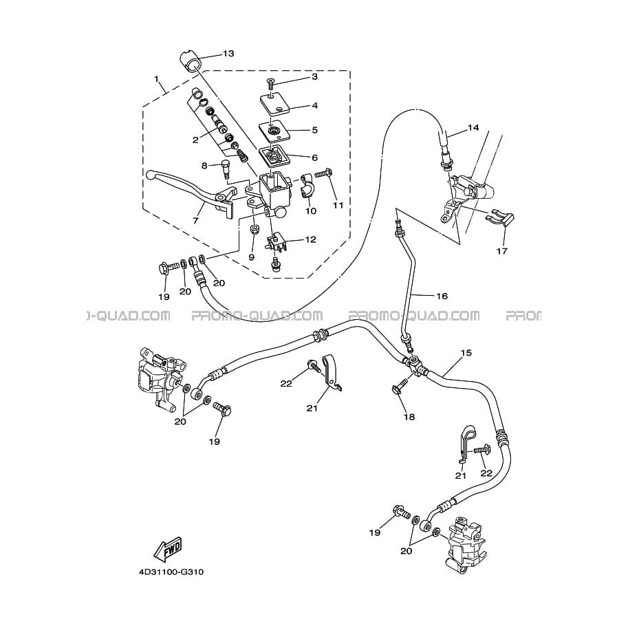 MAITRE CYLINDRE DE FREIN AVANT  Yamaha  2008 250  pièces OEMMAITRE CYLINDRE DE FREIN AVANT  Yamaha  2008 250  pièces OEM