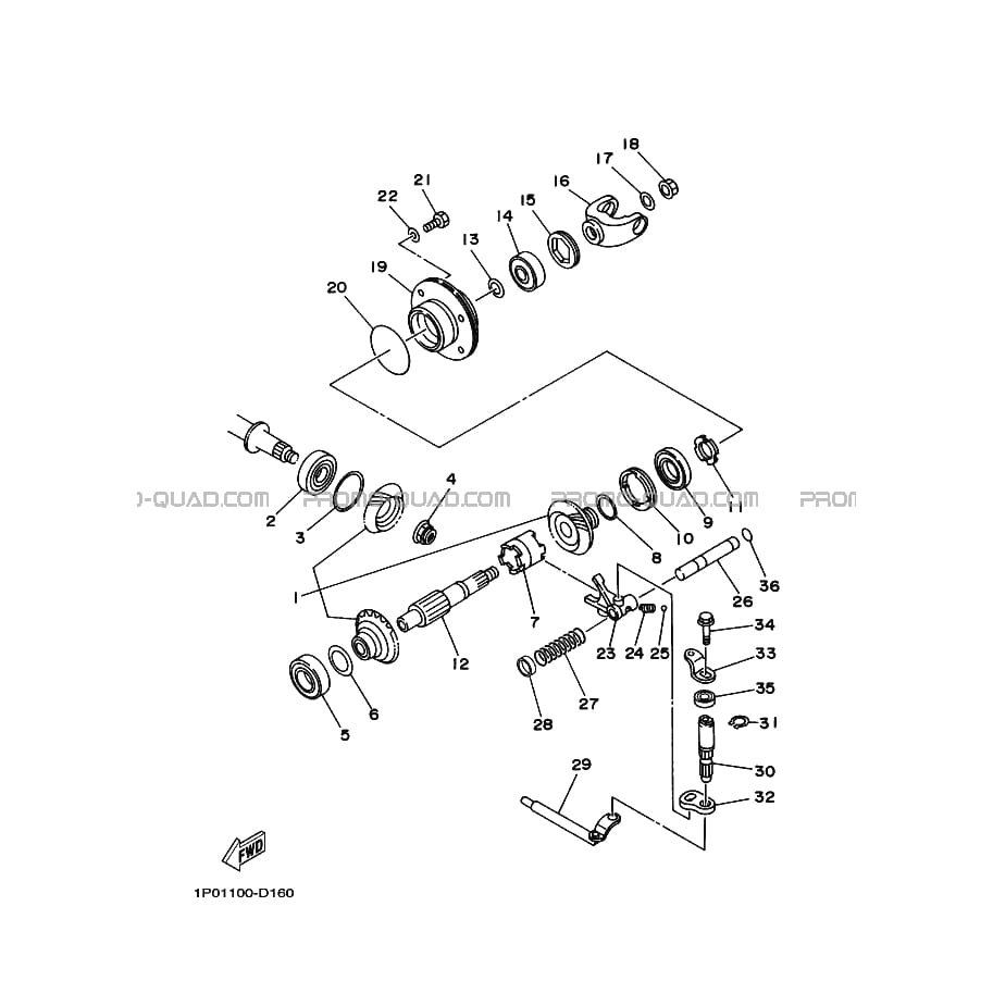 TRANSMISSION INTERMEDIAIRE  Yamaha  2009 250  Original parts OEMTRANSMISSION INTERMEDIAIRE  Yamaha  2009 250  Original parts OEM