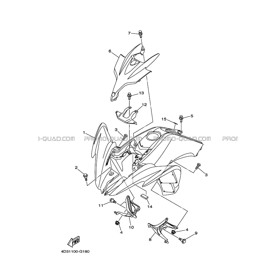 GARDE BOUE AVANT  Yamaha  2010 250  Original parts OEMGARDE BOUE AVANT  Yamaha  2010 250  Original parts OEM