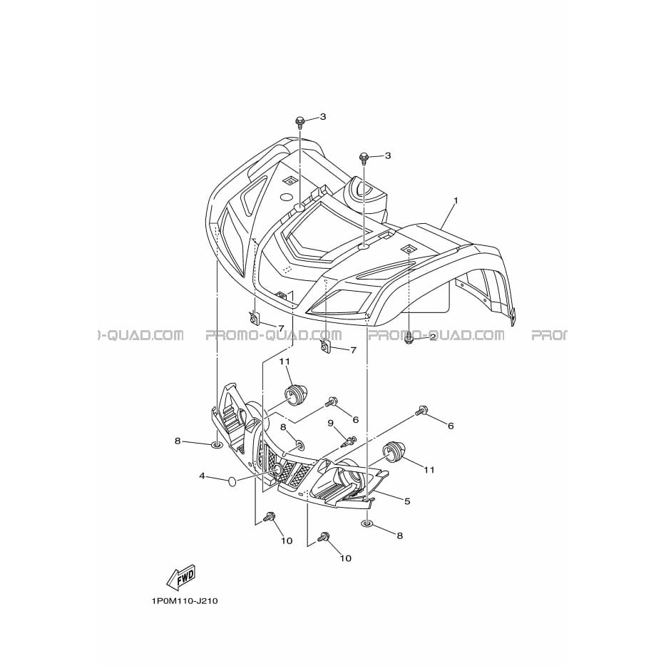 GARDE BOUE AVANT  Yamaha  2011 250  pièces OEMGARDE BOUE AVANT  Yamaha  2011 250  pièces OEM