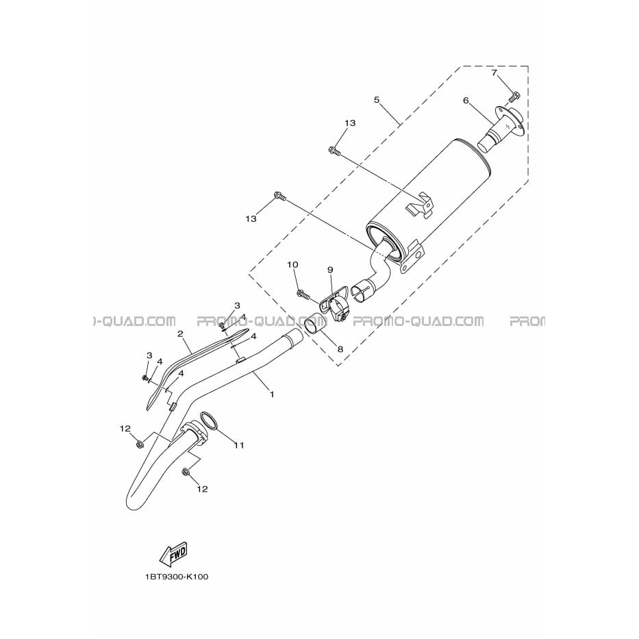 ECHAPPEMENT  Yamaha  2011 250  Original parts OEMECHAPPEMENT  Yamaha  2011 250  Original parts OEM