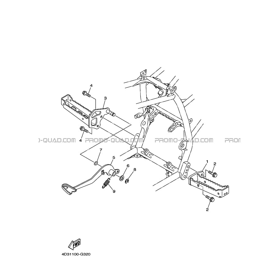 SUPPORT     REPOSE PIEDS  Yamaha  2011 250  Original parts OEMSUPPORT     REPOSE PIEDS  Yamaha  2011 250  Original parts OEM